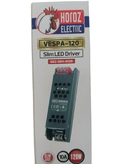 Horoz Vespa 12 Volt 120W 10A Led Trafosu Güç Kaynağı, HOROZ VESPA 120W 10 A LED TRAFOSU ürün görseli 1