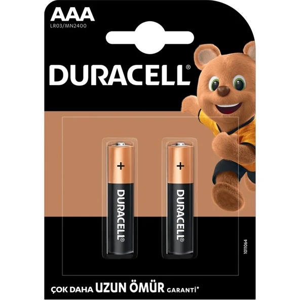 Duracell Alkalin AAA İnce Kalem Piller 2’li paket ürün görseli 1