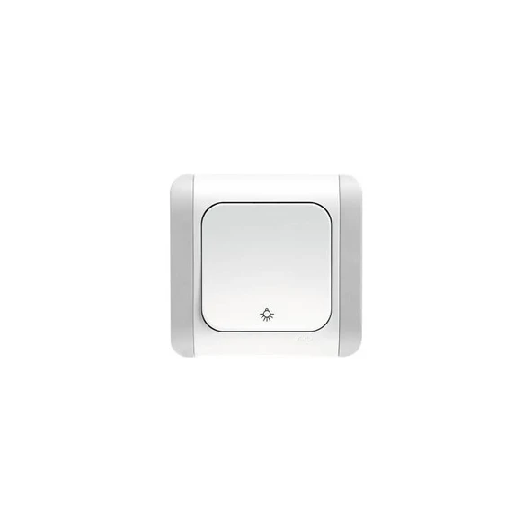 Viko Light Anahtarı Kardelen Serisi Beyaz (Kenar Kordon Rengi Değişken) ürün görseli 1