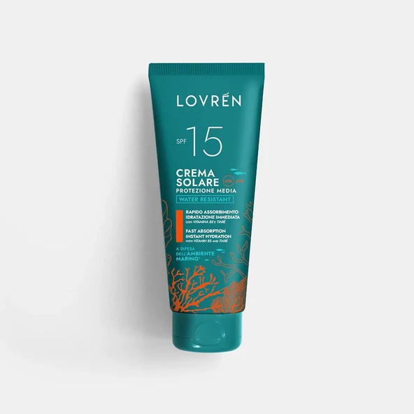 Lovren Solaire Sunscreen Medium Protection Face Body SPF15 Yüz ve Vücut Güneş Kremi 100ML ürün görseli 1