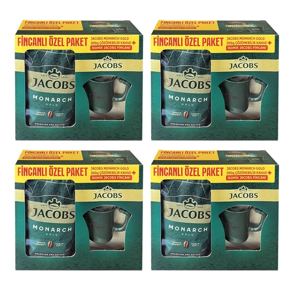 Jacobs Monarch Gold 200 gr İkonik Jacobs Fincanlı Set x 4 Adet ürün görseli 1