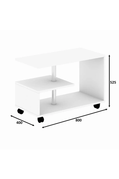 Decormet Karanfil Sehpa Beyaz - Resim 3