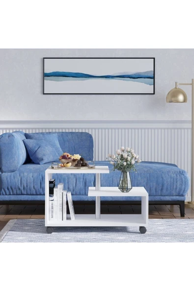 Decormet Karanfil Sehpa Beyaz - Resim 6