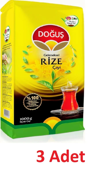 Doğuş Rize Sarı Çay 1000 gr x 3 adet ürün görseli 1