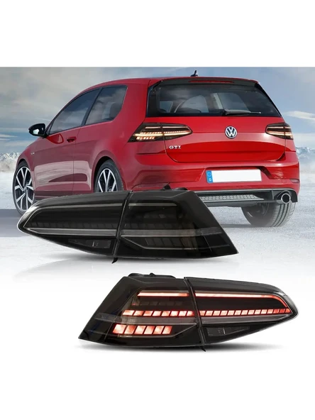 Vw Golf 7 2013-2016 Uyumlu 7.5 Dizayn Füme Smoke Ledli Arka Stop ürün görseli 1