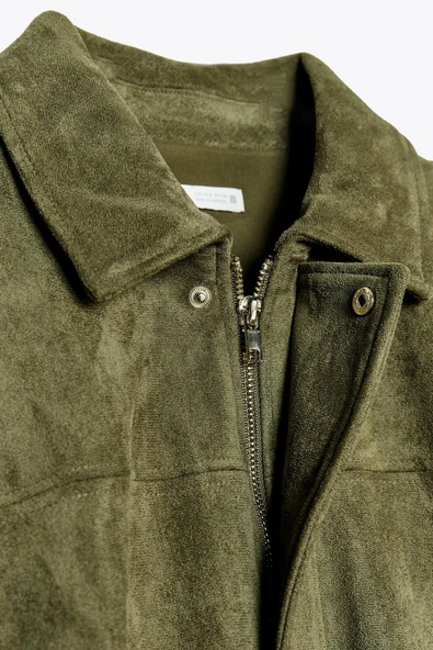 Süet Apoletli Bomber Ceket - Resim 6