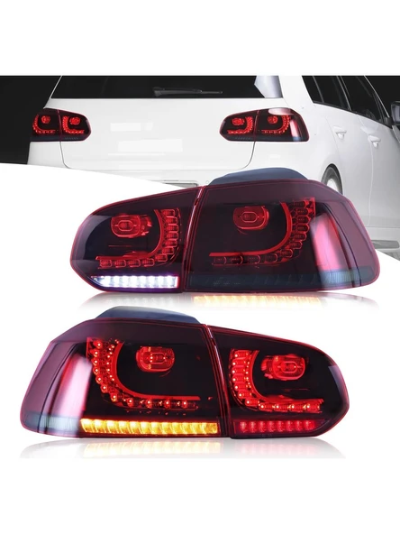 Vw Golf 6 2009-2012 Uyumlu  Kırmızı R20 Ledli Arka Stop ürün görseli 1