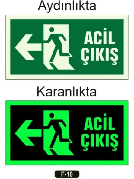 ACİL ÇIKIŞ LEVHASI PVC SOL YÖN - Resim 3