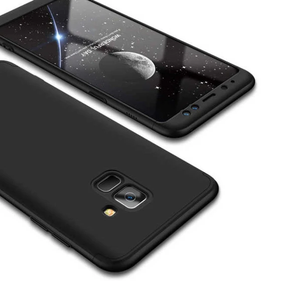Zore Galaxy ile uyumlu A8 2018 Kılıf 360 3 Parçalı Rubber Kapak ürün görseli 1