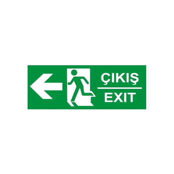 ACİL ÇIKIŞ LEVHASI PVC SOL YÖN ürün görseli 1