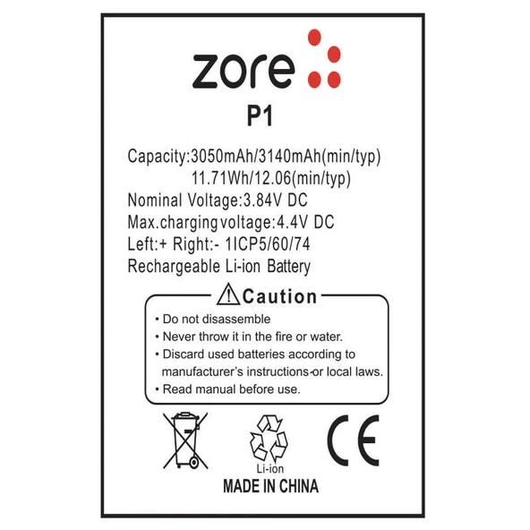 Casper Via P1 Zore Tam Orjinal Batarya ürün görseli 1