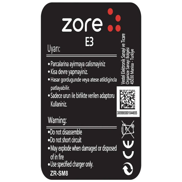 Zore Vestel E3 A Kalite Uyumlu Batarya - Resim 2