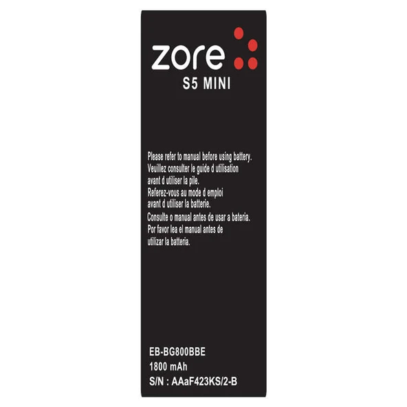 Zore Galaxy ile uyumlu S5 Mini A Kalite Uyumlu Batarya ürün görseli 1