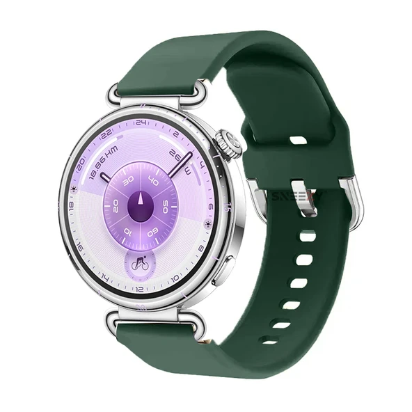 Huawei Watch GT6 41mm İle Uyumlu Yumuşak PureLux Soft Tokalı Silikon Kordon  Koyu Yeşil ürün görseli 1
