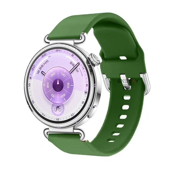 Huawei Watch GT6 41mm İle Uyumlu Yumuşak PureLux Soft Tokalı Silikon Kordon  Haki ürün görseli 1