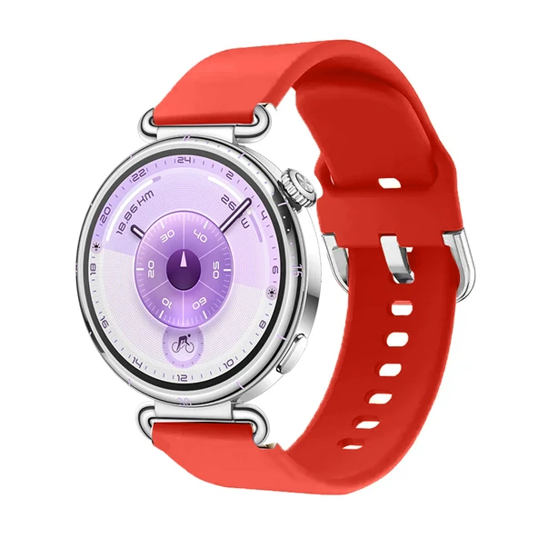 Huawei Watch GT6 41mm İle Uyumlu Yumuşak PureLux Soft Tokalı Silikon Kordon  Kırmızı ürün görseli 1