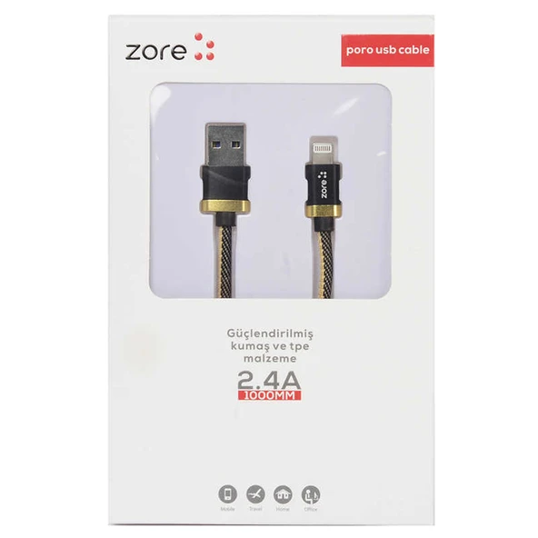 Zore Poro Lightning Usb Kablo 1M - Resim 10