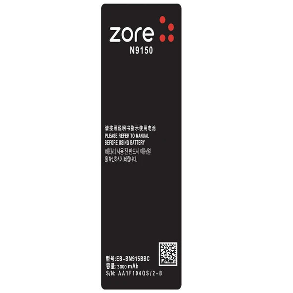 Zore Galaxy ile uyumlu Note Edge N9150 3000 Mah A Kalite Uyumlu Batarya ürün görseli 1