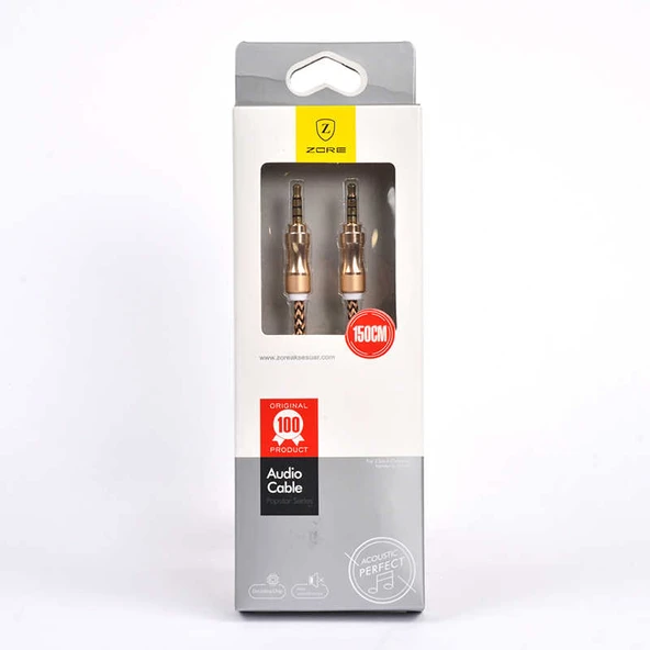 Zore 1.5 Metre Aux Audio Kablo - Resim 4