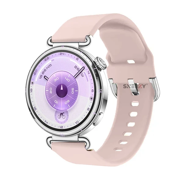 Huawei Watch GT6 41mm İle Uyumlu Yumuşak PureLux Soft Tokalı Silikon Kordon  Pudra ürün görseli 1