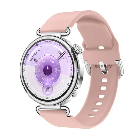 Huawei Watch GT6 41mm İle Uyumlu Yumuşak PureLux Soft Tokalı Silikon Kordon  Pembe Açık ürün görseli 1