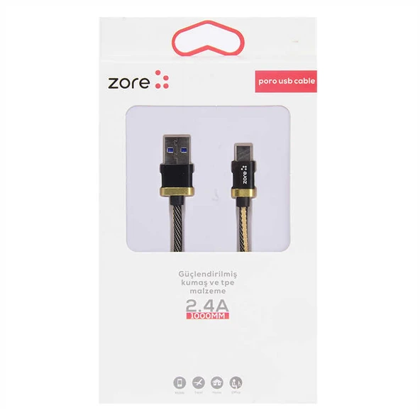 Zore Poro Type-C Usb Kablo 1M - Resim 10