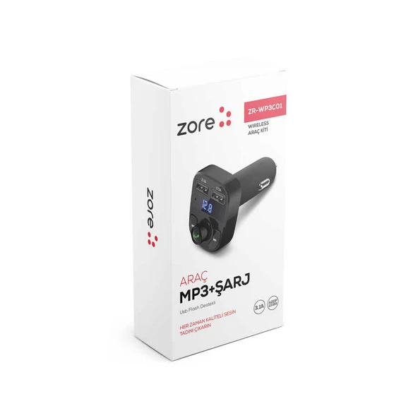 Zore ZR-WP3C01 Bluetooth Transmitter Mp3 Araç Şarjı - Resim 9