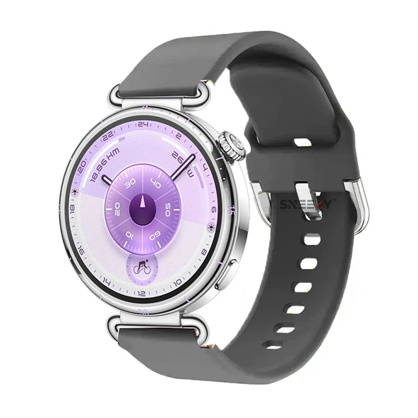 Huawei Watch GT6 41mm İle Uyumlu Yumuşak PureLux Soft Tokalı Silikon Kordon  Koyu Gri ürün görseli 1