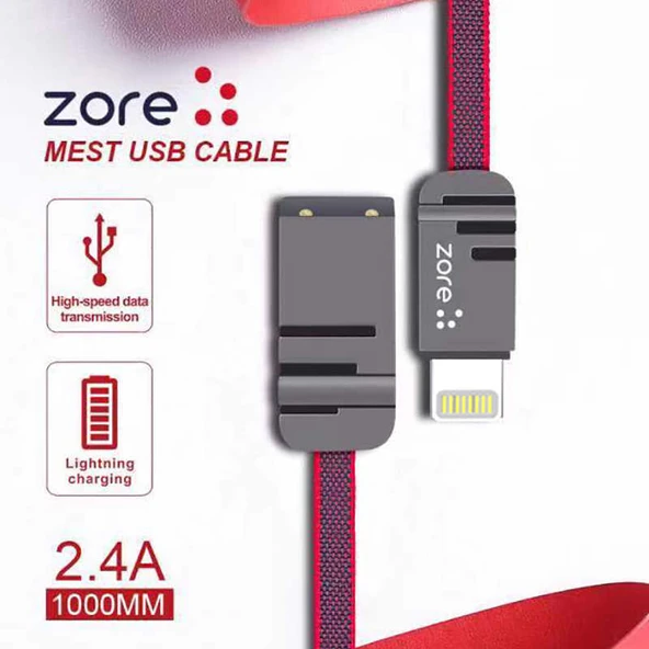 Zore Mest Lightning Usb Kablo 1M ürün görseli 1