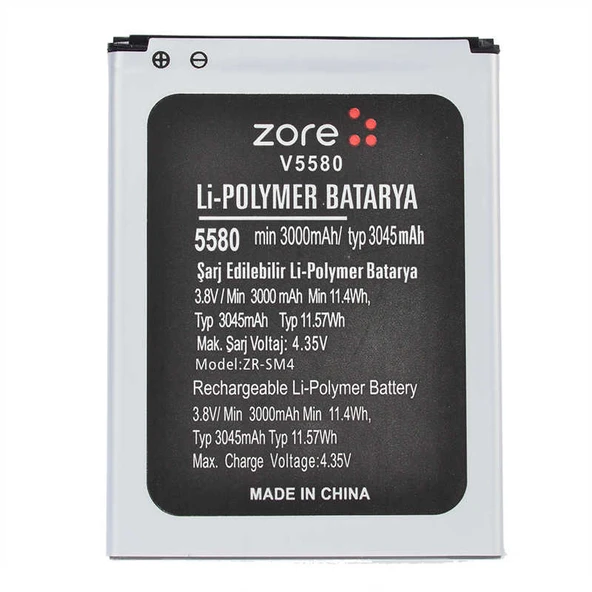 Zore Vestel Venüs V3 5580 A Kalite Uyumlu Batarya ürün görseli 1