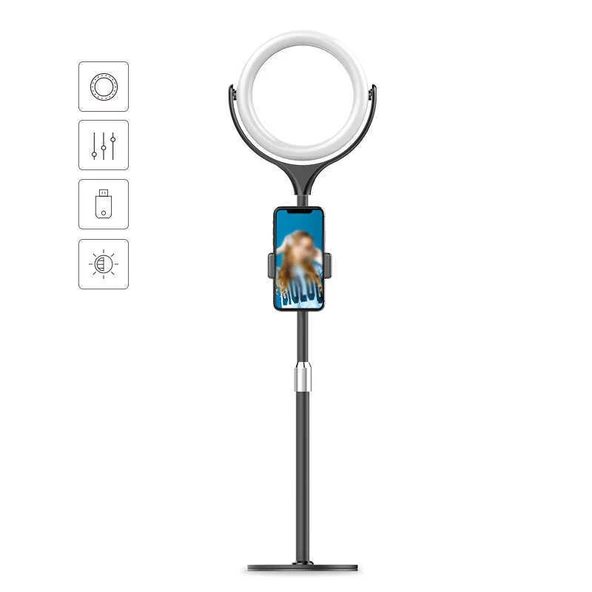 Zore F-537 30 Cm Işıklı Telefon Tutucu Ring Light ürün görseli 1