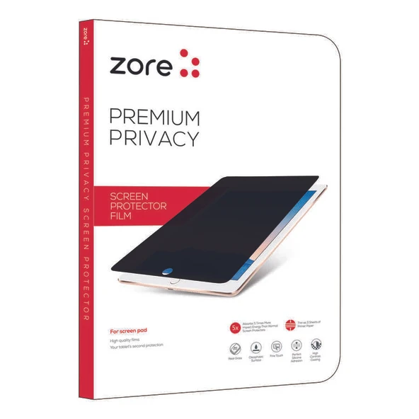 Zore Apple ile uyumlu iPad Pro 10.5 (7.Nesil) Tablet Privacy Temperli Cam Ekran Koruyucu ürün görseli 1