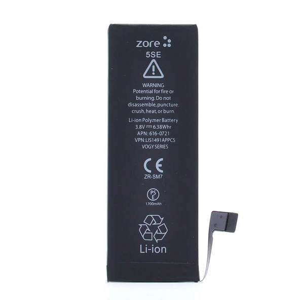 Zore Apple ile uyumlu iPhone 5SE Vogy Batarya - Resim 2