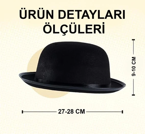 Mey İthalat® Stil Çocuk Şapkası – Siyah Melon Parti Şapkası ürün görseli 1