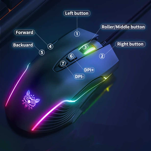 Zore Onikuma CW905 RGB Oyuncu Mouse - Resim 7