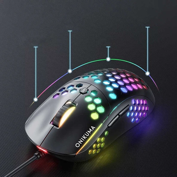 Zore Onikuma CW903 RGB Oyuncu Mouse - Resim 4