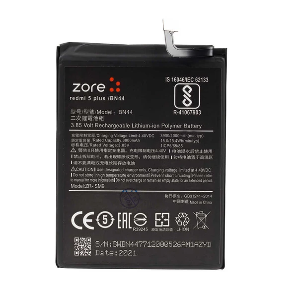 Zore Xiaomi ile uyumlu Redmi 5 Plus BN44 A Kalite Uyumlu Batarya ürün görseli 1