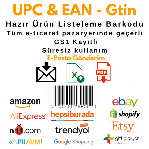 Amazon Barkod UPC EAN ASİN Numarası GTİN Barkodu Ürün Listeleme Pazaryeri GS1 Kayıtlı ürün görseli 1