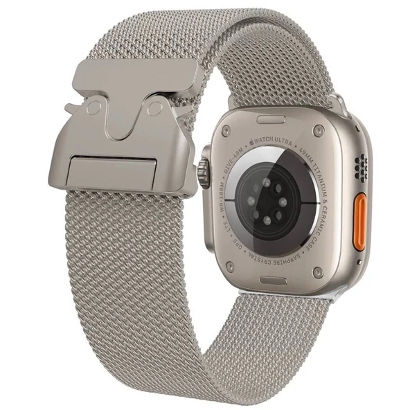 Zore Apple ile uyumlu Watch 10 46mm KRD-25 Metal Hasır Kordon ürün görseli 1