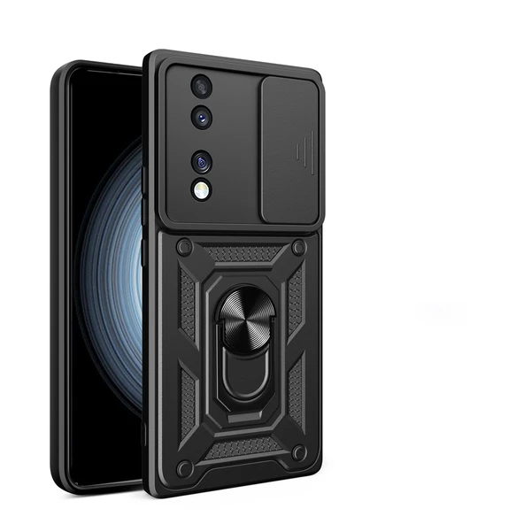 Zore Honor 70 Kılıf Magnetik Standlı Kamera Korumalı Sürgülü Vega Kapak ürün görseli 1