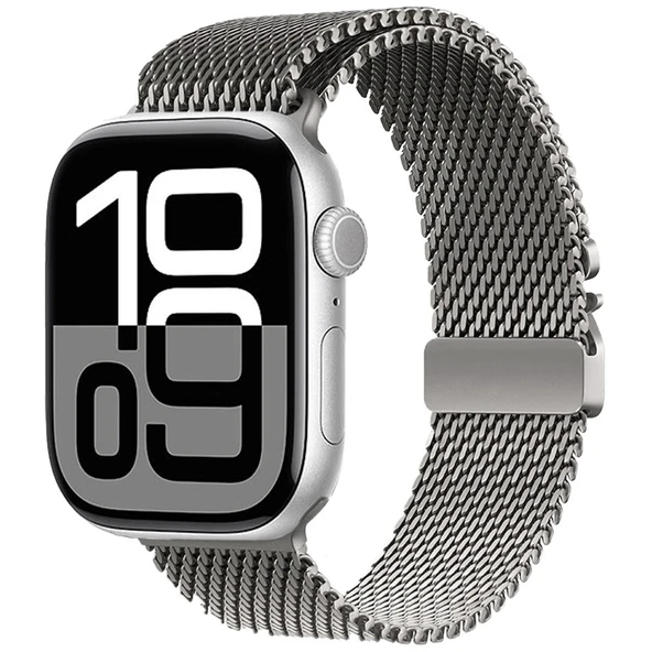 Zore Apple ile uyumlu Watch 10 46mm KRD-121 Metal Hasır Kordon ürün görseli 1