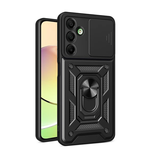 Zore Galaxy ile uyumlu A16 Kılıf Magnetik Standlı Kamera Korumalı Sürgülü Vega Kapak ürün görseli 1