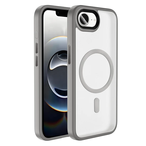 Zore Apple ile uyumlu iPhone 16E Kılıf Mat Arka Yüzey Wireless Şarj Özellikli Flet M-safe Kapak ürün görseli 1