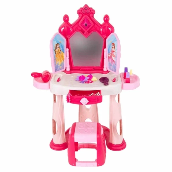 Mey İthalat® Pretty Pinky Işıklı ve Sesli Makyaj Masası Oyun Seti ürün görseli 1