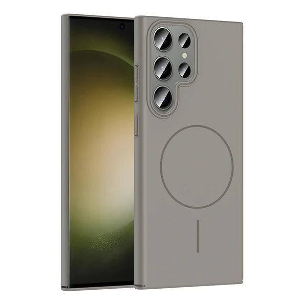 Zore Galaxy ile uyumlu S23 Ultra Kılıf M-safe Şarj Özellikli Ruby Sert Kapak ürün görseli 1
