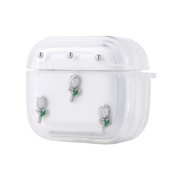 Zore Apple ile uyumlu Airpods ile uyumlu 4 Airbag 44 Airbag Tasarımlı Simli Şeffaf Kutup Kılıf ürün görseli 1