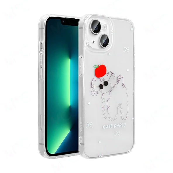 Zore Apple ile uyumlu iPhone 13 Kılıf Şeffaf Figürlü Folk Sert Kapak ürün görseli 1