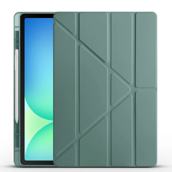 Zore Galaxy ile uyumlu Tab S10 FE Plus Kılıf Tri Folding Kalem Bölmeli Standlı Kılıf ürün görseli 1