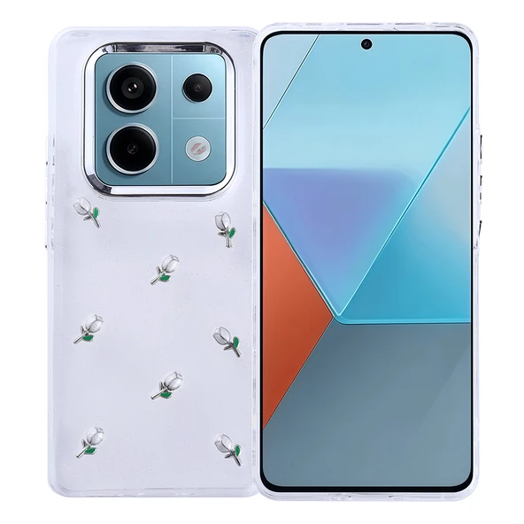 Zore Xiaomi ile uyumlu Redmi Note 14 Pro 4G Kılıf Airbag Tasarımlı Simli Şeffaf Kutup Kapak ürün görseli 1