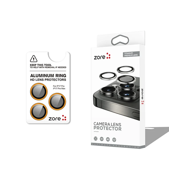 Zore Apple ile uyumlu iPhone 17 Pro Max CL-12 Premium Safir Parmak İzi Bırakmayan Anti-Reflective Kamera Lens Koruyucu ürün görseli 1
